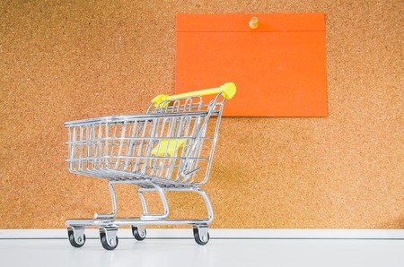 Mini shopping cart to illustrate the trade or distance sellingの写真素材