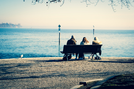 Harbor in Constance - Lake Constance - Germanyの写真素材