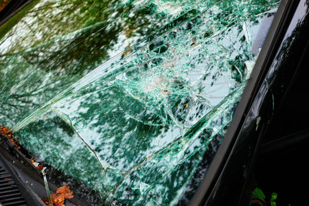 Car in which the disc was hit and all internal parts were stolen with broken glass and broken disc