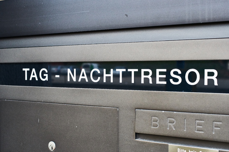 Day's safe and night safe of a bankの写真素材