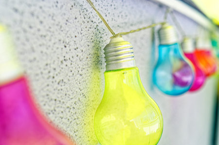 Lights of a colorful luminous fairy lights of a party lighting