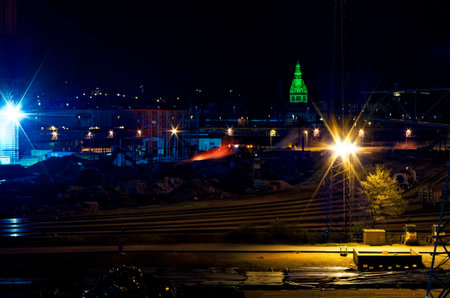 Large steel mill in Germany in the production of steel beams of Saarstahl in Voelklingen Saarland Germany on 2015.04.17のeditorial素材