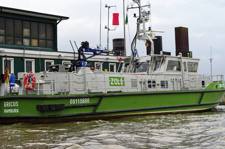 Hamburg harbor and jetties at night in Germany Europe photographed on 08.28.2016のeditorial素材