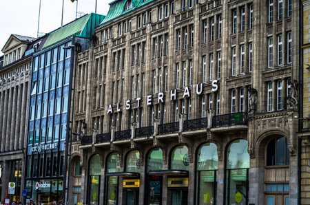 Hamburg facade Alsterhaus in Germany photographed on 08.15.2015