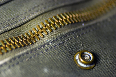 Military canvas duffel bag with zipper and snap