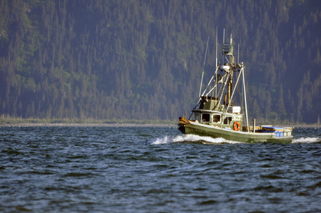 Fishing boat in the Kachemak Bay, near Homer, Alaska の写真素材