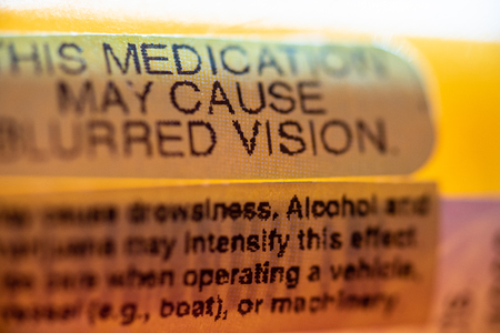 Medicine bottle warning labelsの写真素材