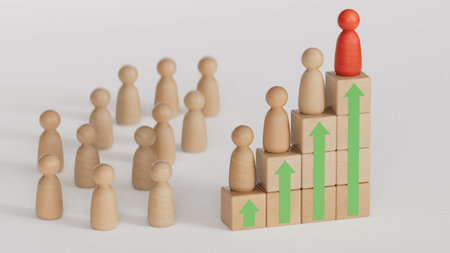 Readership,Goal and motivation to success concepts.human performance.challenge and opportunity.Leadership with business success concept.3D rendering on white background.の写真素材