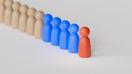 Leader of group. Leadership and teamwork concept. economic status and social achievement.Leadership with business success concept.3D rendering on white background.の写真素材