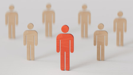 Leadership, business concept, leader teamwork and success.3D rendering on white background.の写真素材