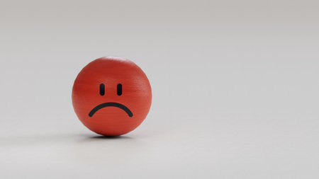 Isolated of red angry or sad face for the worst customer satisfaction and client evaluation after...