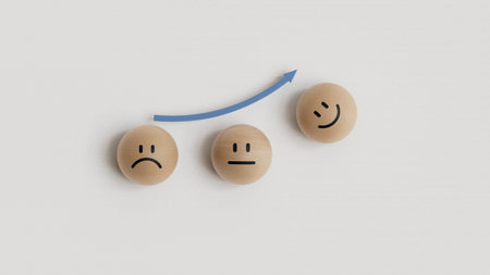 Selective Happy smile face for medical care concept. mental health positive thinking and feeling...