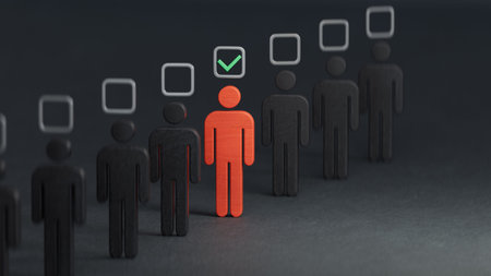 Business hiring and recruitment selection. Career opportunity. Human Resource Management. Check mark...