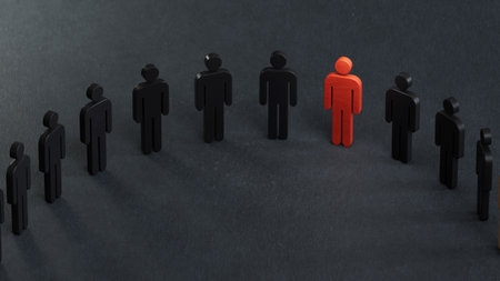 Conceptual image of teamwork.Perfect for representing business strategy, leadership.3D rendering on black background.の写真素材