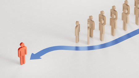 3D illustration. Leadership with business success concept. 3D rendering on white background.の写真素材