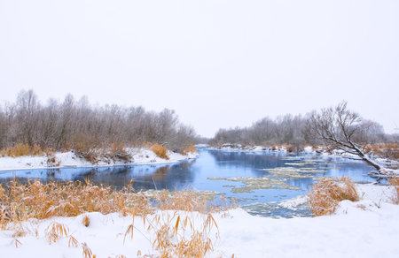 frozen winter river 