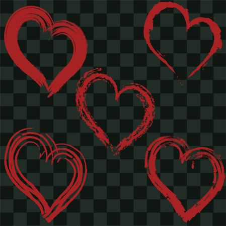 Hearts on dark backgroundのイラスト素材