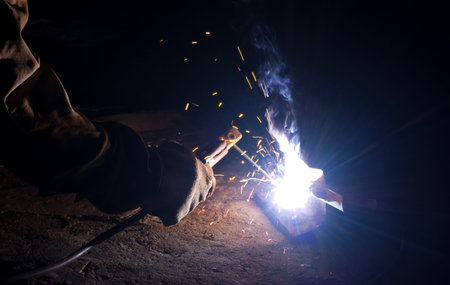 Welder brews metal constructions