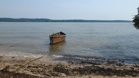 lake boatの写真素材