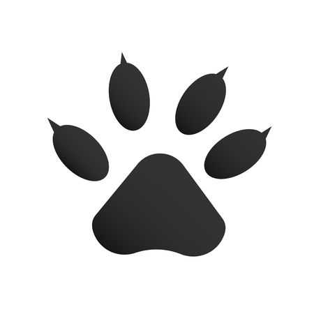 Dog or cat paw print icon line outline style isolated on white background, the illustration is flat, vector, pixel perfect for web and print. Linear stokes and fills.のイラスト素材