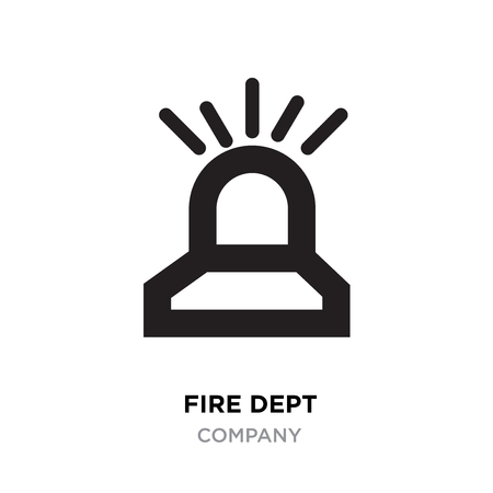 fire dept logo, linear Illustration isolated on white backgroundのイラスト素材