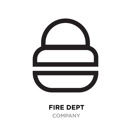 fire dept logo, lock linear Illustration isolated on white backgroundのイラスト素材