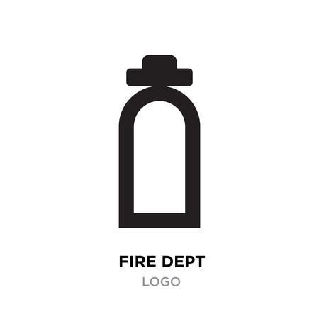 fire dept logo, linear Illustration isolated on white backgroundのイラスト素材