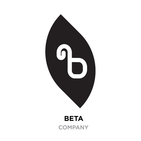 beta logo, abstract white flat vector sign B in modern style black backgroundのイラスト素材