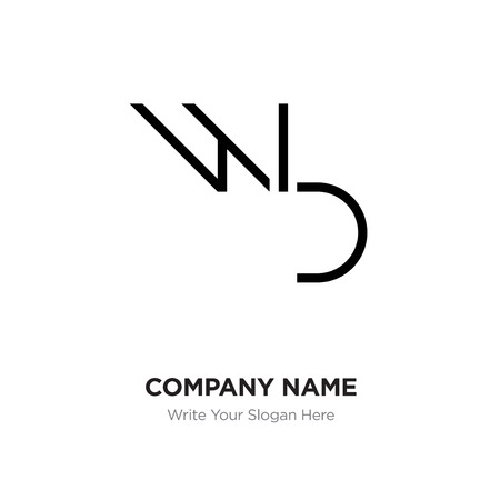 Abstract letter BW,WB logo design template, Black Alphabet initial letters company name concept. Flat thin line segments connected to each otherのイラスト素材