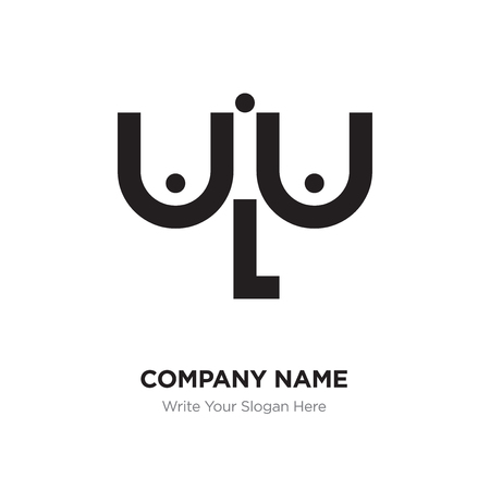 Abstract letter aLa logo design template, Black Alphabet initial letters company name concept. Flat thin line segments connected to each otherのイラスト素材