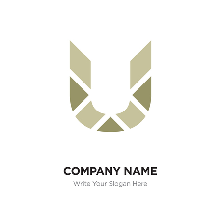 U Letter Logo with colorful connected line elements. Abstract geometric design, Elegant Alphabet logotype.のイラスト素材