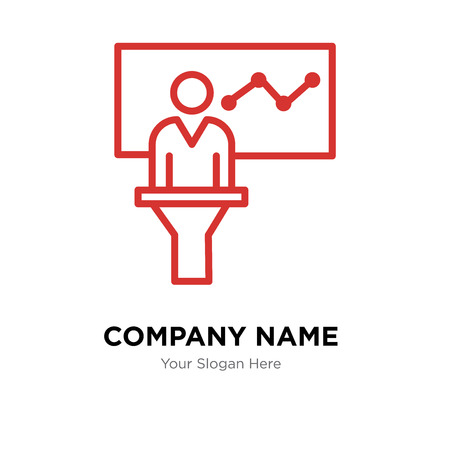 Person in data analytics presentation company logo design template, Business corporate vector iconのイラスト素材