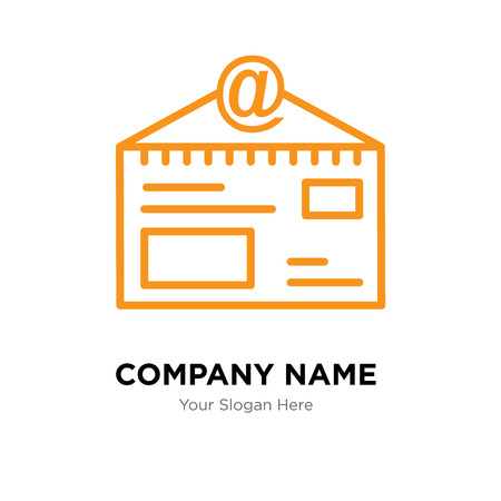 Mail with stamp company logo design template, Business corporate vector iconのイラスト素材