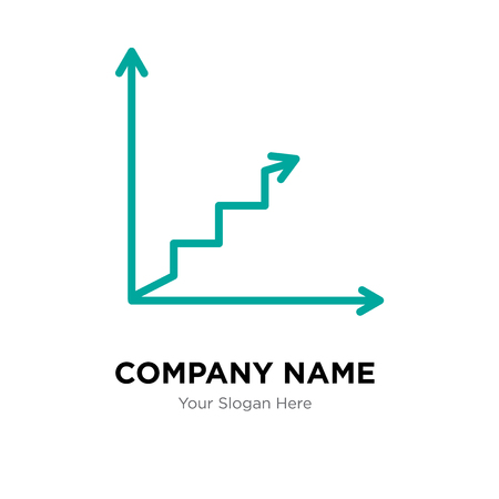 Data analytics ascending line chart company logo design template, Business corporate vector iconのイラスト素材