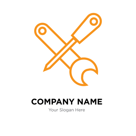 Screwdriver and wrench company logo design template, Business corporate vector iconのイラスト素材
