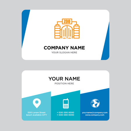 Zoo business card design template, Visiting for your company, Modern Creative and Clean identity Card Vector Illustrationのイラスト素材