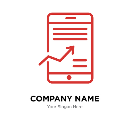 Mobile stock data analysis company logo design template, Business corporate vector iconのイラスト素材
