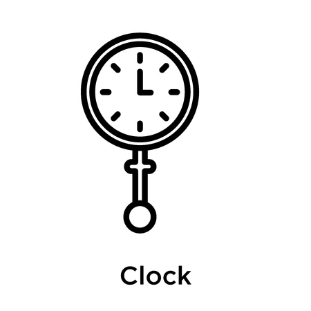 Clock icon isolated on white background, vector illustrationのイラスト素材