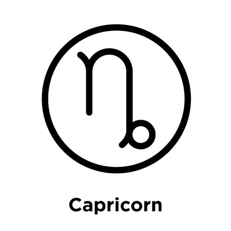 Capricorn icon isolated on white background, vector illustrationのイラスト素材