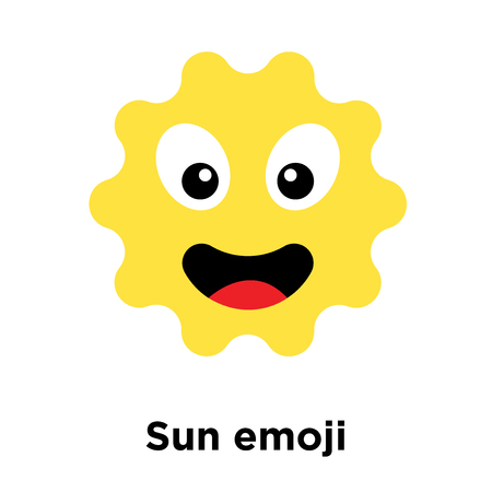 Sun emoji icon isolated on white background, vector illustrationのイラスト素材