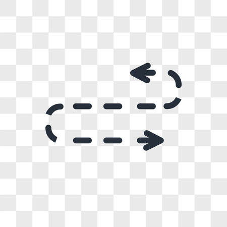 Curved arrow vector icon isolated on transparent background, Curved arrow logo conceptのイラスト素材