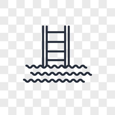 Swimming pool vector icon isolated on transparent background, Swimming pool logo conceptのイラスト素材