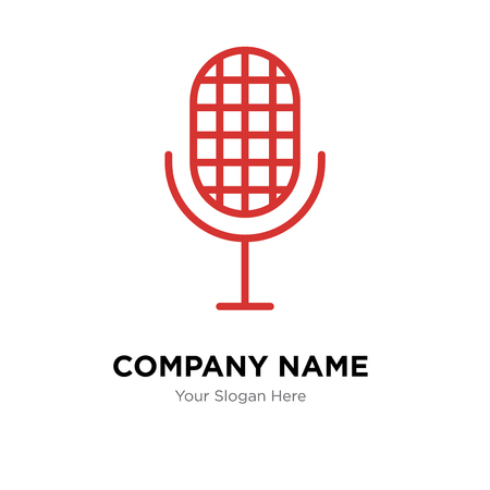 Microphone company logo design template, Microphone logotype vector icon, business corporativeのイラスト素材
