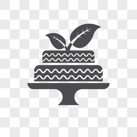 Cake vector icon isolated on transparent background, Cake logo conceptのイラスト素材