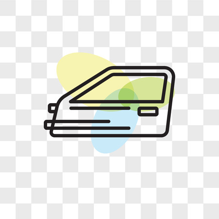 Car door vector icon isolated on transparent background, Car door logo conceptのイラスト素材