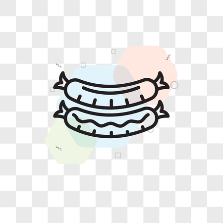 Sausage vector icon isolated on transparent background, Sausage logo conceptのイラスト素材
