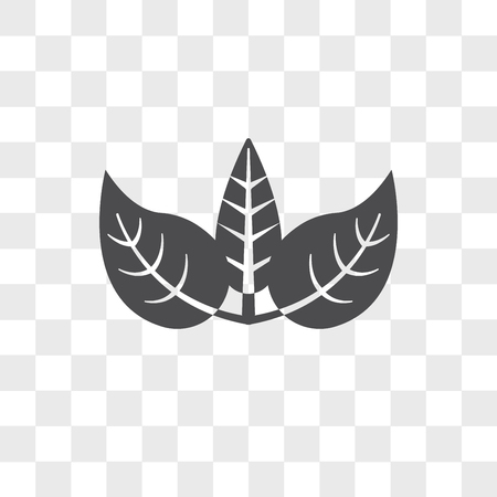 Leaf vector icon isolated on transparent background, Leaf logo conceptのイラスト素材