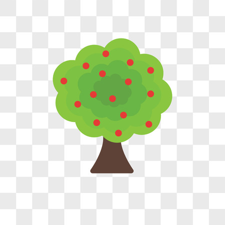 Fruit tree vector icon isolated on transparent background, Fruit tree logo conceptのイラスト素材