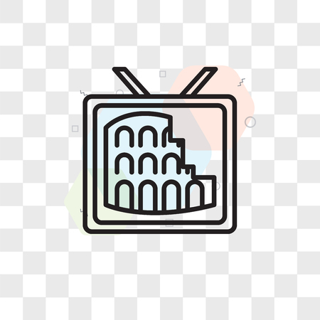 Colosseum vector icon isolated on transparent background, Colosseum logo conceptのイラスト素材