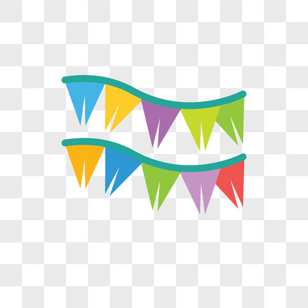 Garlands vector icon isolated on transparent background, Garlands logo conceptのイラスト素材